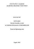 prikaz prve stranice dokumenta Fanta rei; Nisam tražila sam; Autopoetički rad Autostopisanje